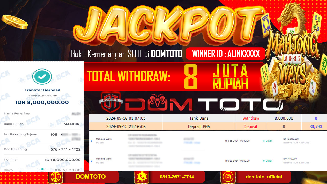 JACKPOT SLOT MAHJONG WAYS 16 SEPTEMBER 2024